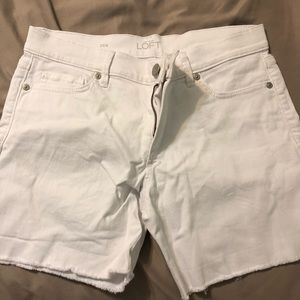 Loft White denim shorts